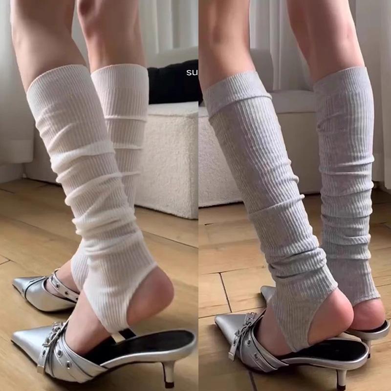 Frühling Sommer Einfache Lange Kniehohe Socken Koreanischer Ballett-Stil Wadenhohe Socken Sonnenschutz Zum Aufsetzen Auf Die Füße JK Strümpfe