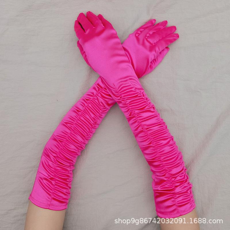 Satin Satin Gloves Long Ladies Halloween Gloves Sexy Dinner Gloves Wedding Gloves Matte Satin Gloves