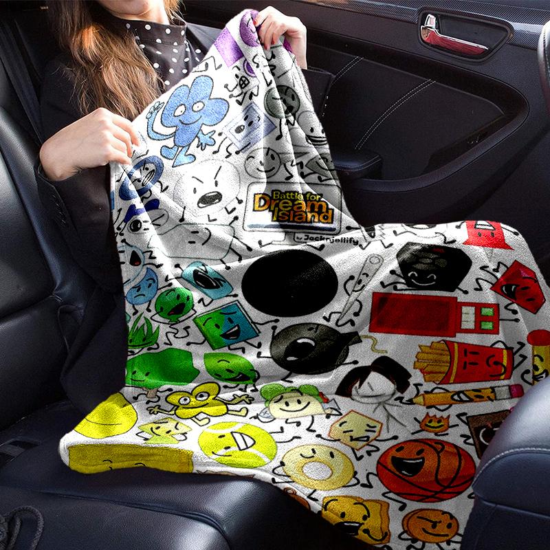 Colorful Dream Island Collage Blanket Flannel Blanket for bed, sofa, Camping, Hiking, Picnic Essentials, gift for family Fan gifts