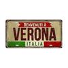 Mfoever Tin Italy License Plates for Wall Art Decoration Metal Tin Signs Vintage Tags Metal Automotive Signs For Cafe Bar Club Garage Pubs