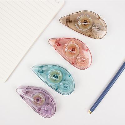Primary School Students' English Version Transparent Double-Sided Dot Glue & Correction Tape, 8m, Children's Handmade Tape.