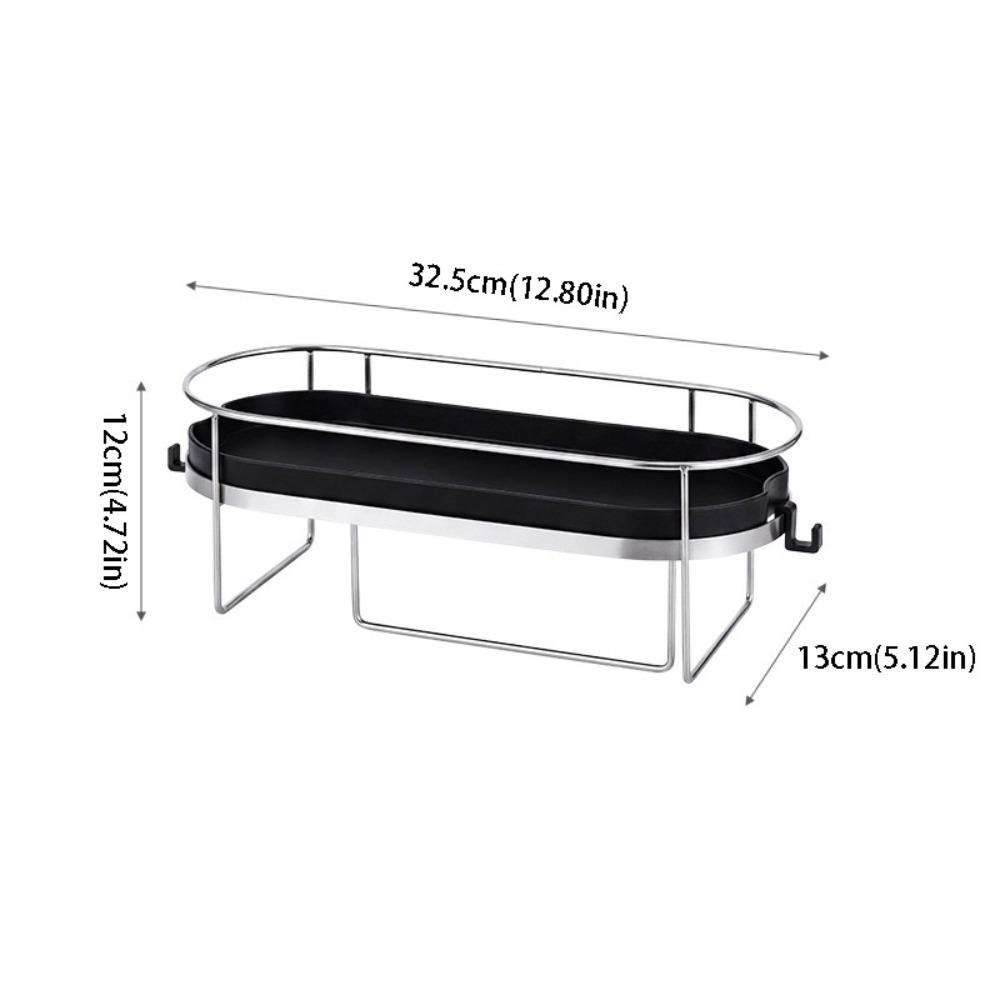 Stainless Steel Storage Rack Gap Storage Bathroom Shelf Practical Toilet Rack Toilet Area Single-layer black