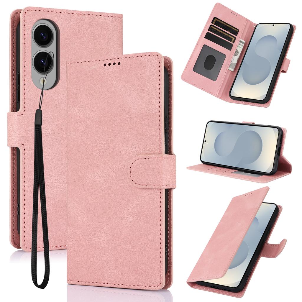 For Samsung Galaxy S25 Edge Case PU Leather Phone Cover with Wallet Stand