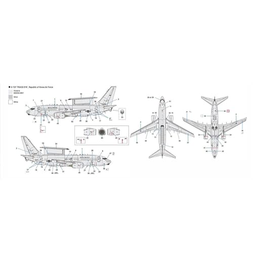 Academy 1/144 E-737 Peace Eye Airborne Warning and Control Aircraft Plastic Model Kit 12651 (Airplane)
