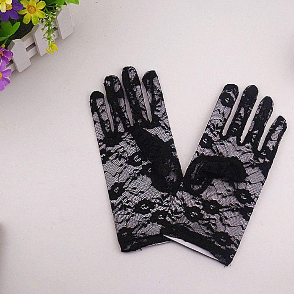 Thin Sunscrean Gloves Sun Protection Summer Mittens Lightweight Lace Flower Gloves  Summer