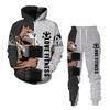 Autumn Winter 3D Animal Sports Printed Men's Hooded Sweater Set Men's Casualwear Tracksuit Long Sleeve Men's Clothing Suit