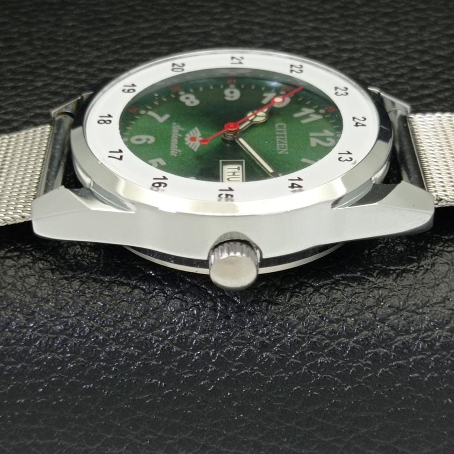 Citizen 8200 AUTOMATIC MENS REFURBISHED JAPAN GREEN DIAL WRIST WATCH A426408-2 RL-a426408