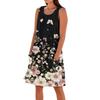 Women's Casual Summer Floral Print Sleeveless Pocket Dress