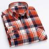 Spring, Autumn and Winter Flannel Shirt Long Sleeve Cotton Fashion Plaid Casual Soft Standard Fit Men's Shirt 5XL 6XL