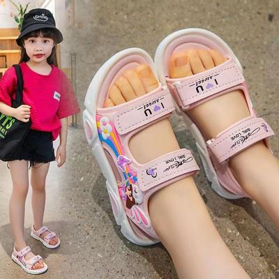 Sandalias Kız Çocuk Sandaletleri Yaz Yeni Tatlı Çocuk Prenses Ayakkabıları Sevimli Plaj Ayakkabıları Çocuk Ayakkabısı Karikatür Bebek Kız Sandaleti Zapatos Niña