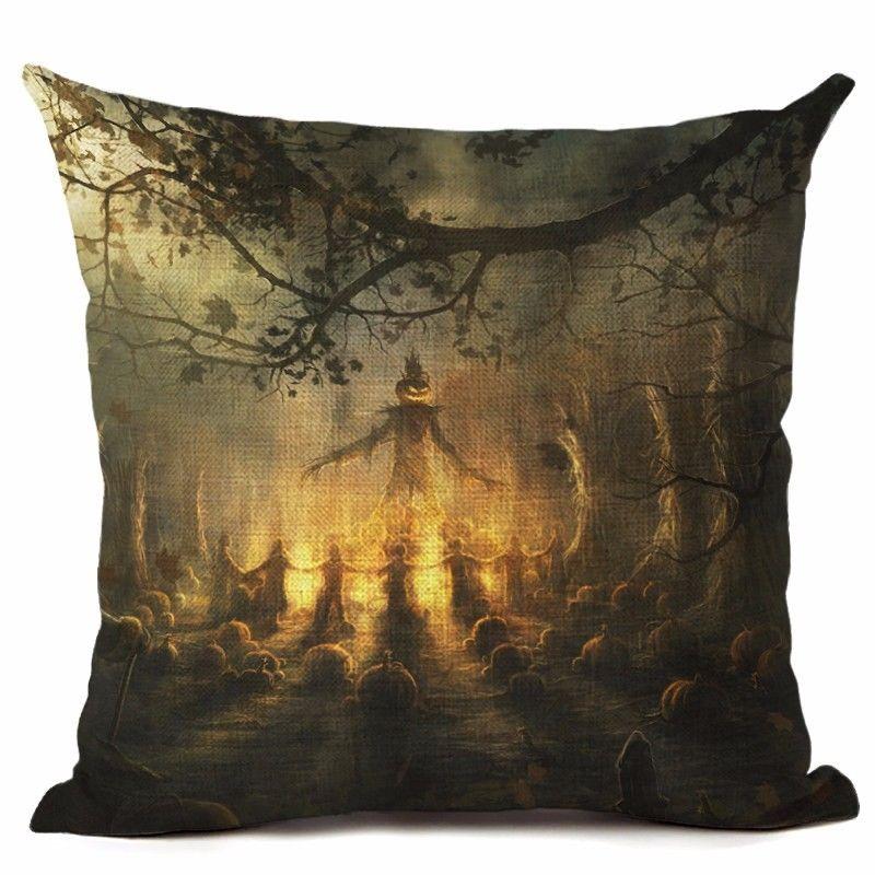 18" Cotton Halloween Linen Throw Pillow Case Cushion Cover Party Home Decor Sofa