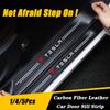 PAJL2 1/4/5Pcs Carbon Fiber Leather Car Door Sill Protector Strip For Model 3 Highland 2023 Model S Model X Model Y Model Y-Eur