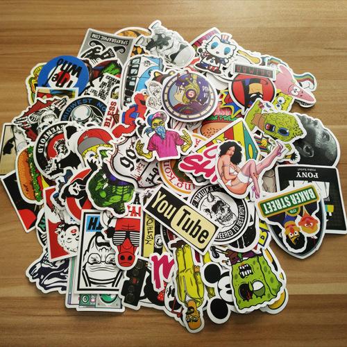 100 Pieces of Non-repeat Decorative Graffiti Stickers for Computer Car Motorcycle Skateboard Stickers