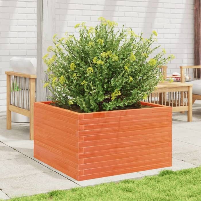 VidaXL Planter Wax Brown 80x80x45.5 Cm Solid Pine Wood, Outdoor Planter, Flower Box, Plant Box, 847260