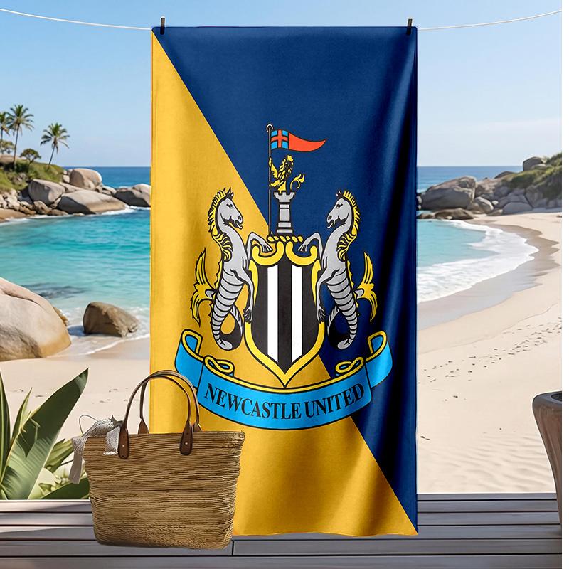 Newcastle United Football Print Beach Towel, Large Soft Quick Dry Towel for Beach Camping Swimming