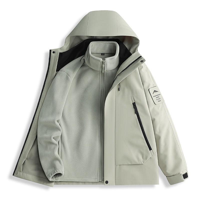Mens Womens 3-in-1 Waterproof Windproof Outdoor Jacket With Removable Fleece Liner Hiking Camping Travel