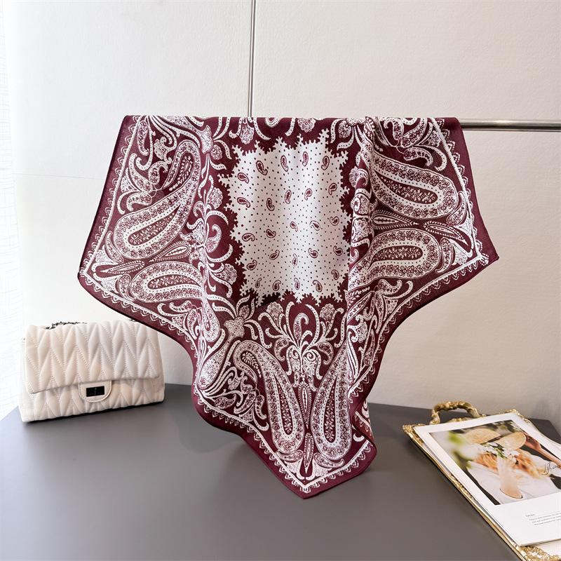 Fei pattern Pace herringbone pattern cotton and linen small square scarf silk scarf imitation velvet headscarf shawl sun protection scarf women's scar