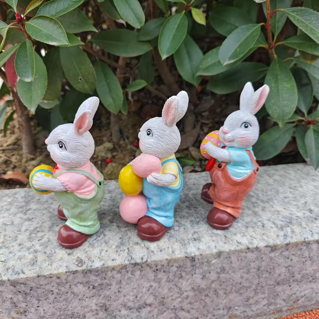 4,7 Zoll Harz Hase Dekoration Frühling Ostern Dekorative Figurine Desktop Ornamente Für Party Home Festival Niedlichen Hase Ostern Geschenk