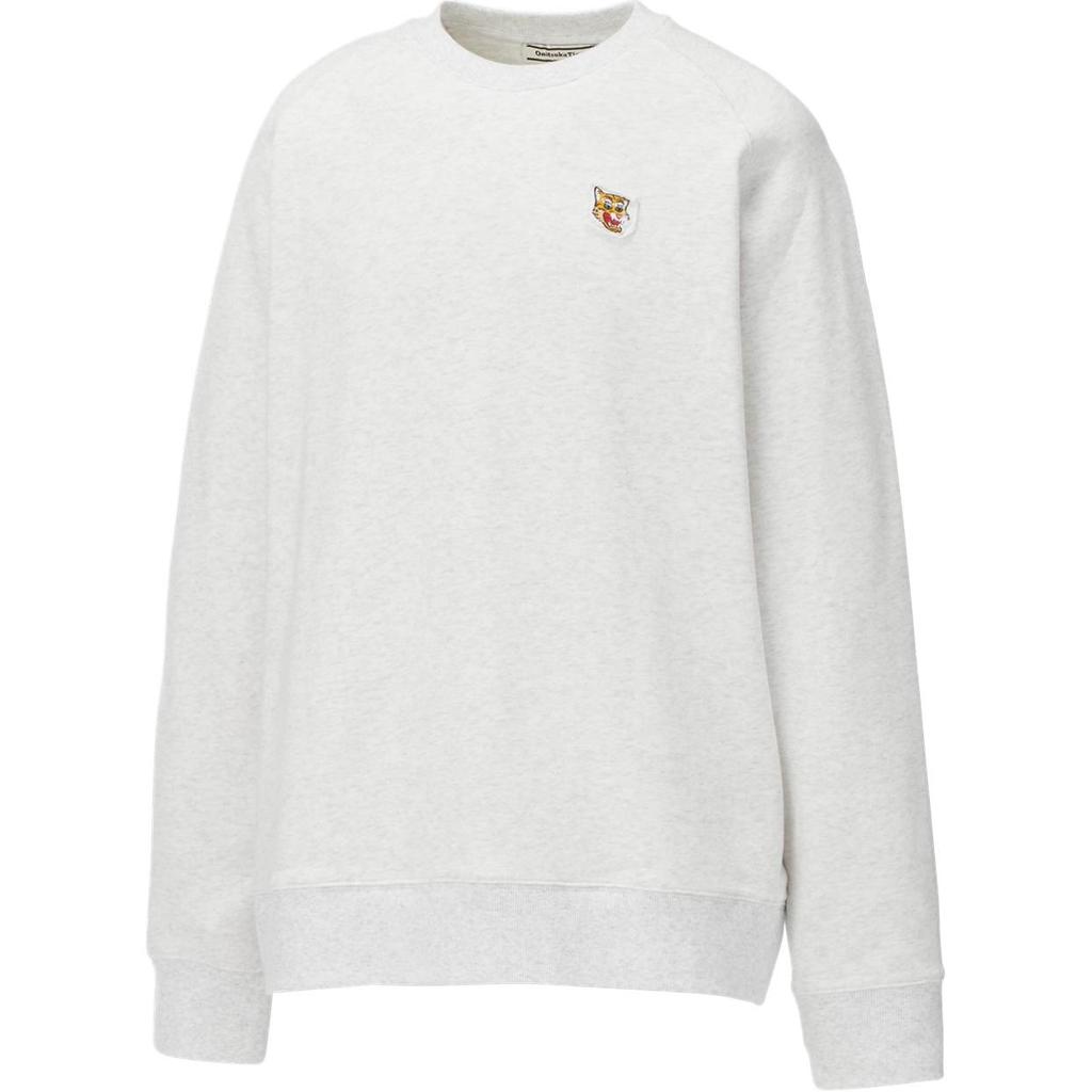 Onitsuka Tiger Logo Crew Neck Raglan Long Sleeve Sweatshirt Unisex sweatshirt Gray White 2183B433-200