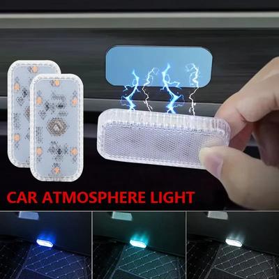 Car Interior Lights Finger Touch Sensor Mini LED Reading Lamp Wireless Touch Light USB Charging Auto Roof Atmosphere Lamp