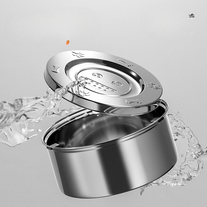 Pet Food Utensils 304 Stainless Steel Dog Bowl Floating Bowl Drinking Water Floating Dog Basin Drinking Water Large Capacity Pet Bowl