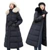 2024 Autumn Winter New Down Cotton Parkas Jacket Women's X-Long Faux Fur Collar Padded Jacket Thick Loose Large Size Padded Jacket