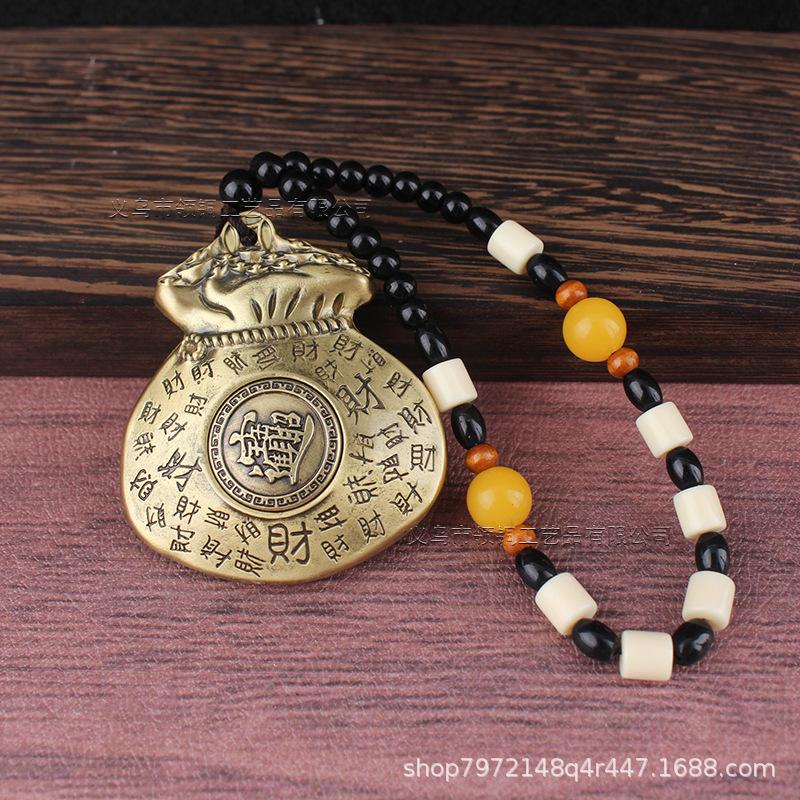Brass Amass Fortunes Lucky Bag Decoration Gift Crafts Office Living Room Chinese Style Fortune Metal Hand Pieces