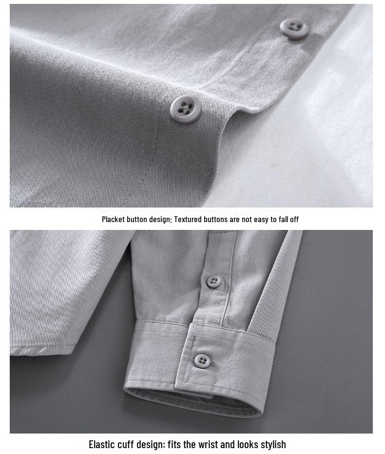 Japanese Style Men's Casual Loose Fit Work Shirt Jacket, Long-Sleeved for Spring and Autumn