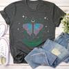 New Style Crescent Moon Celestial Botanical Cottagecore Goblincore Clothing Witchy Moth T Shirt Crewneck High Quality Cotton