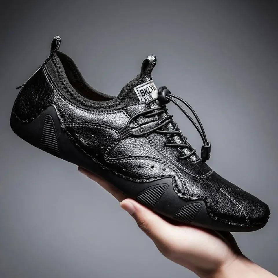 Men's Luxury Leather Shoes Luxurious Trendy Durable Shoes Parties Commuting Daily Work Comfortable Flat Bottom Walking Shoes Comfortable Soft Sole Non