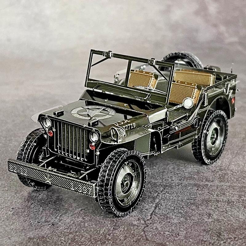 

DIY 3D Stainless Steel Willys Jeep Model - Glue-Free Metal Puzzle
