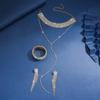 2/3pcs Fashionable Tassel Jewelry Set Simple Rhinestone Necklace Set  Bridal