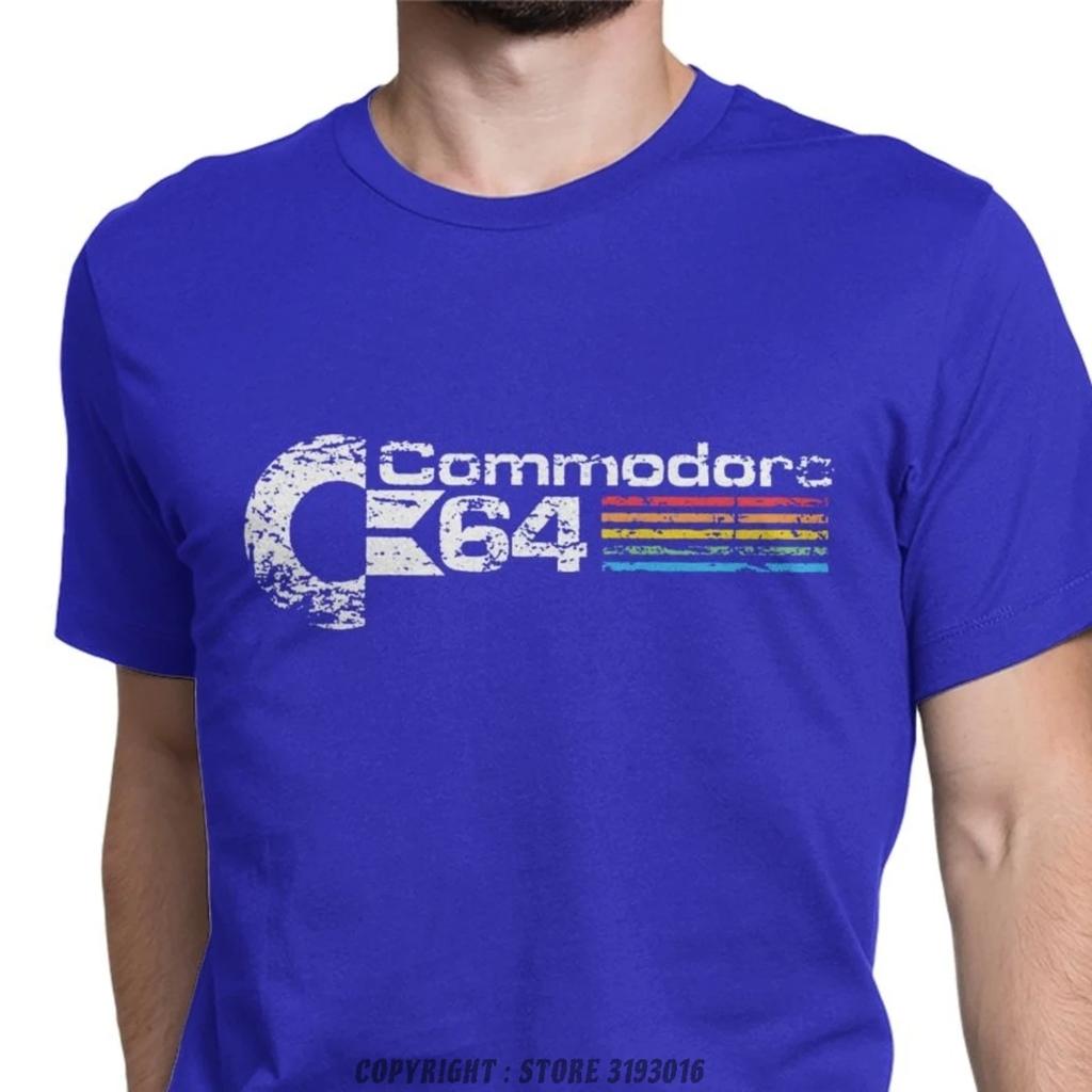 Retro Commodore 64 Koszulki T-shirt Nowe Czysta Bawełna Koszulki C64 Amiga Komputerowy Geek Nerd Koszulki 3D Dekolt O Koszulki
