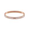 Three-Diamond White Mother-of-Pearl Rose Gold Bracelet - Stylish Titanium Steel Bangle for Women