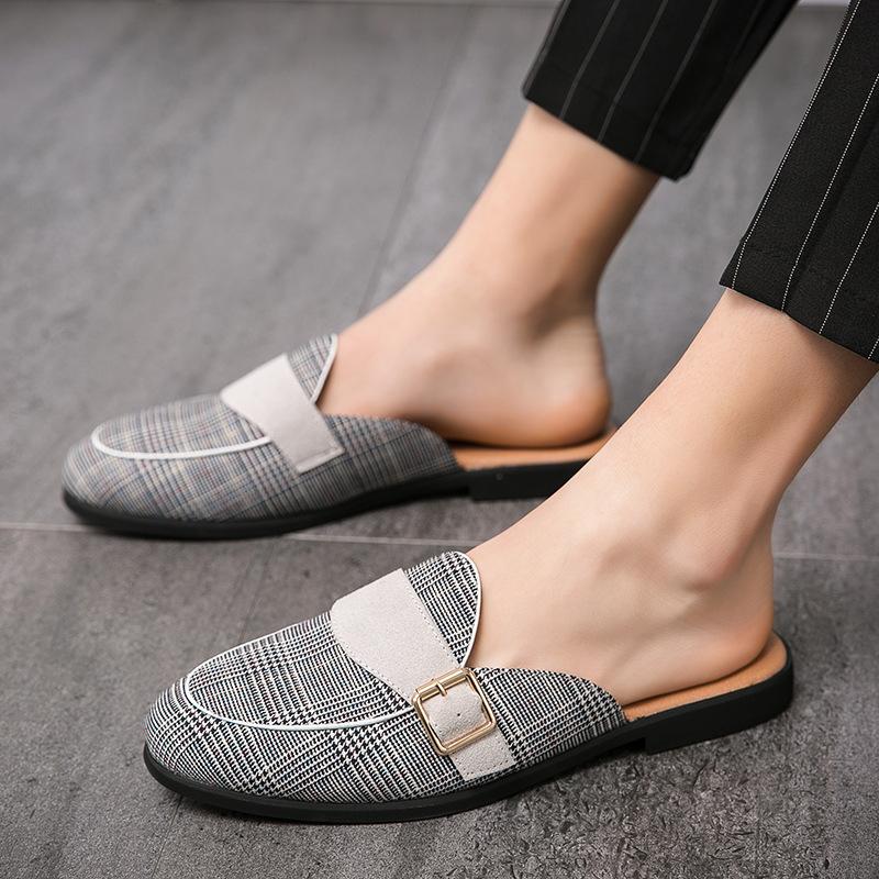 Summer Men's Fashion Trend Casual Versatile One-pedal Lazy Half Drag Doudou Shoes Personalized Casual Shoes