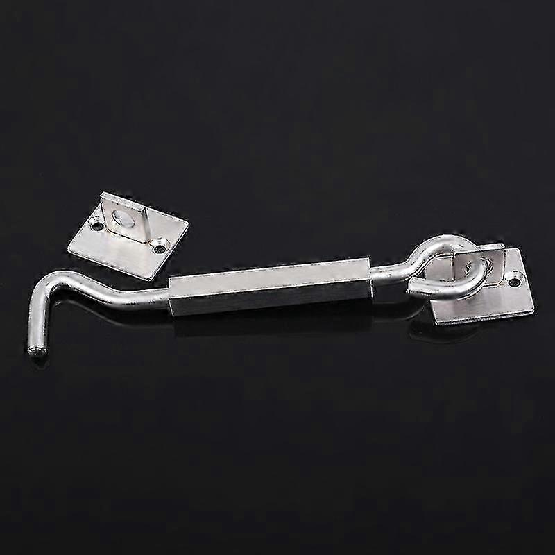 Heavy Duty Shed Hook Eye Latch Stainless Steel Shed Window Hook for Shed Door Garage Door, 8 Inch, Silver