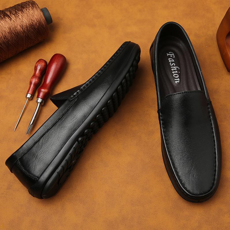 Genuine Leather Loafer  Fashion Mens Loafers Men Casual Shoes Man Moccasin Driving Shoes Flat Shoes Shoes for Men Big Size 37-46