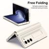 Luxury Leather With Holder Fold5 Fold6 Hinge Protector Case For Samsung Galaxy Z Fold 6 5 4 5G With Glass Screen Protector Cover