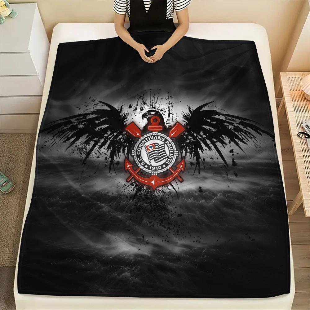 Corinthians Paulista Print Flannel Blanket, High quality Comfortable for All Seasons, Home Decor, Warmth and Comfort
