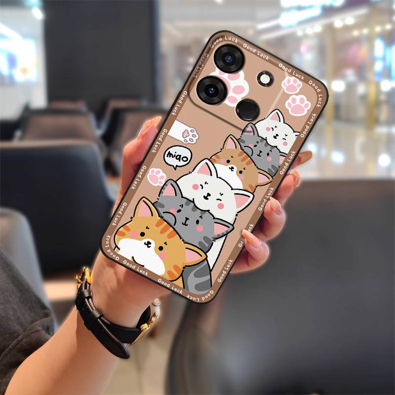 Dirt-resistant Back Cover Phone Case For Infinix X6515/Smart7 Global/Tecno POP7 Fashion Design Soft Case Silicone Cute