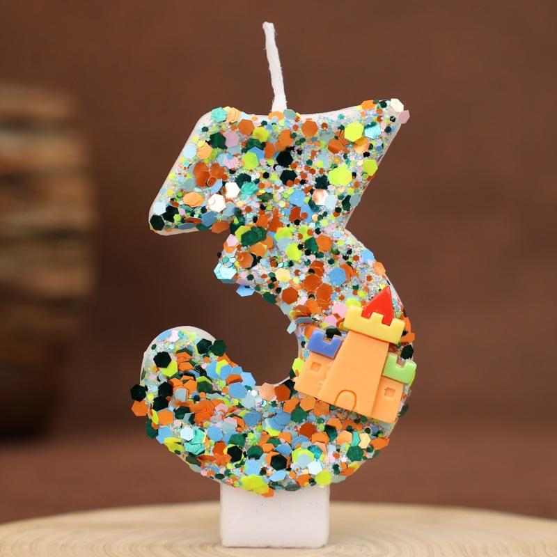 Creative Digital Birthday Candle Cake Party Decoration Birthday Candle Diy Castle Candle