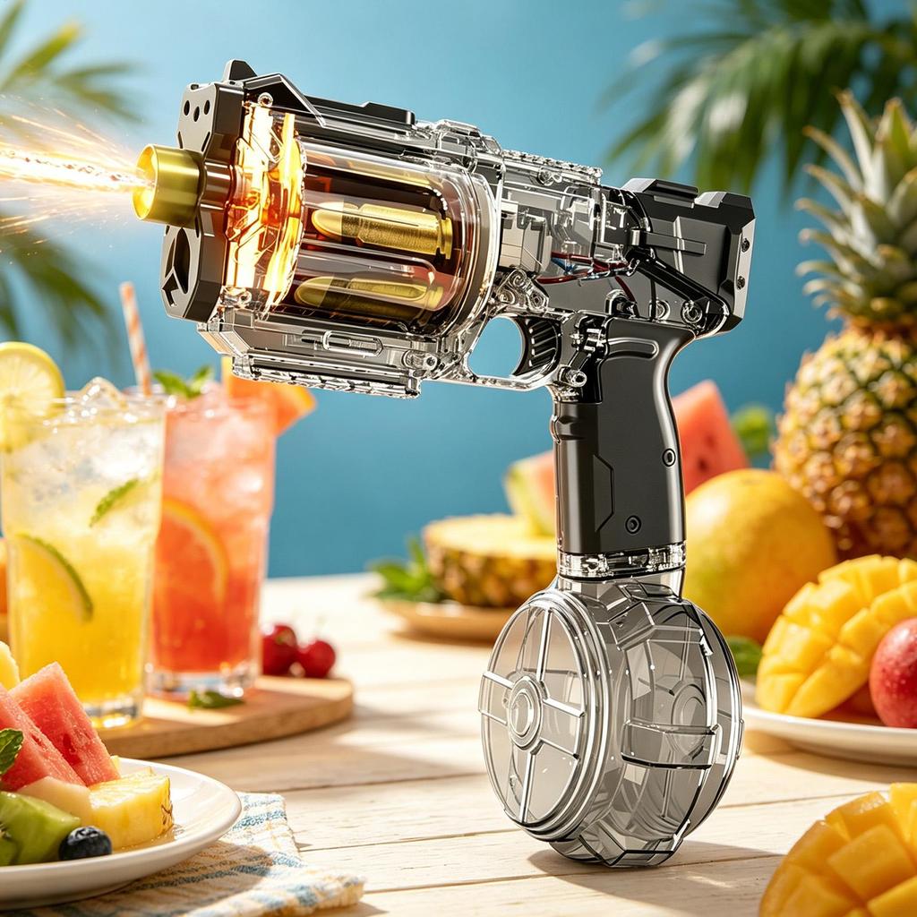 Water Toys for Kids Rechargeable High Speed Clear Outdoor Automatic Electric Water Spray Toys for Kids Adults Backyard Pool