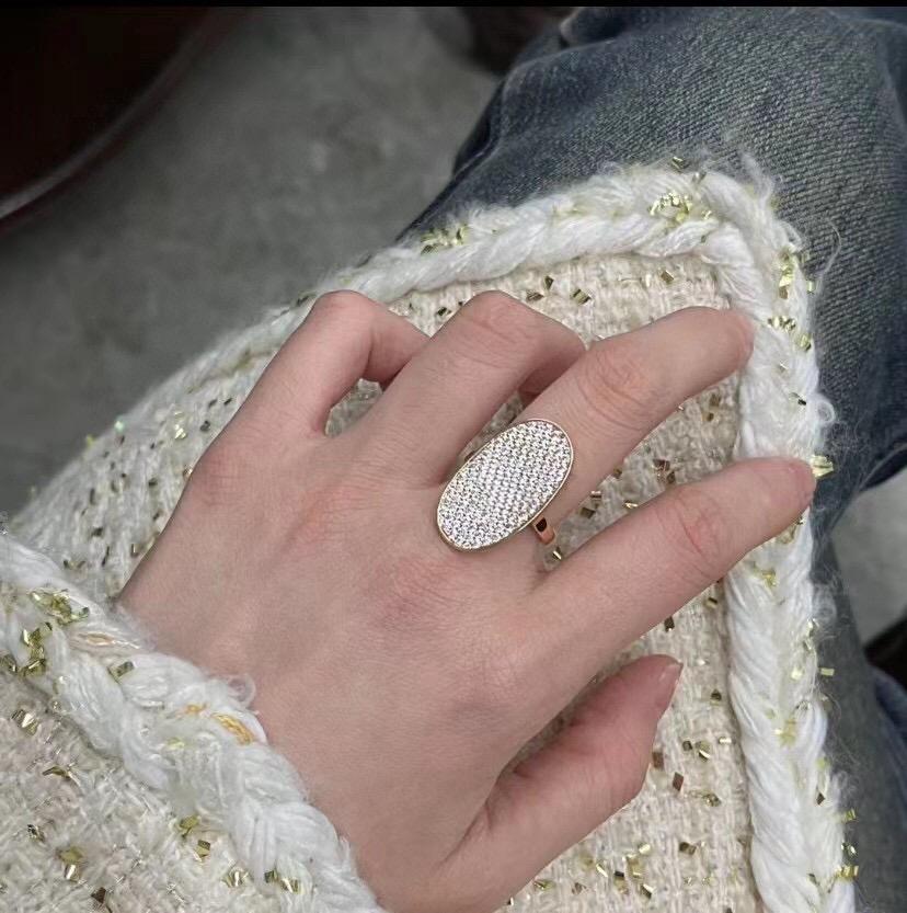 New Hot Brand Vintage Full Diamond Women's Rings Luxury Jewelry For Women Designer Rings Fashion Pure 925 Silver Round Rings