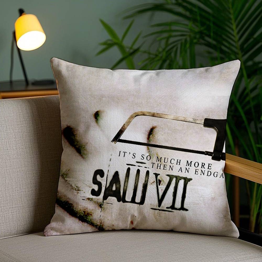 Horror Movie S-Saw X Pillow Case Office Sofa Dorm Chair Back Short Plush Double-Sided Printing Home Cushion Cover