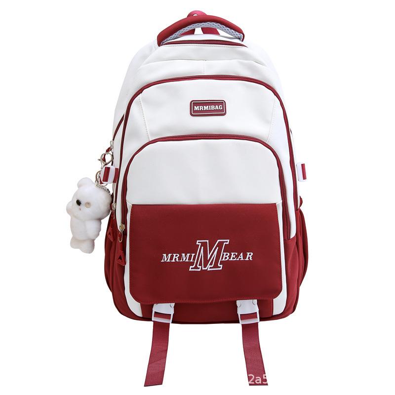 

Новый женский рюкзак большой вместимости простой поток студенческий школьный рюкзак мужской для путешествий на открытом воздухе рюкзак с алфавитом No pendant красный