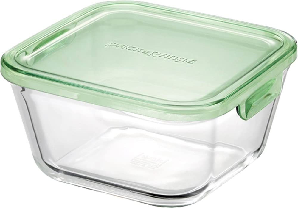 

iwaki Glass Storage Pack Heat-Resistant Container, Green, Deep, Square, 1.0L, & Microwave, C3247HMN-G зелёный