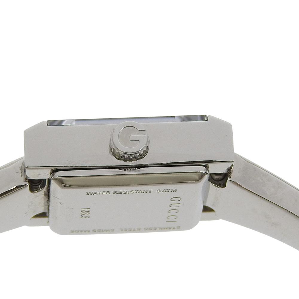 GUCCI G frame Watches YA128.5 White shellDial Stainless Steel Quartz Analog display Women Used