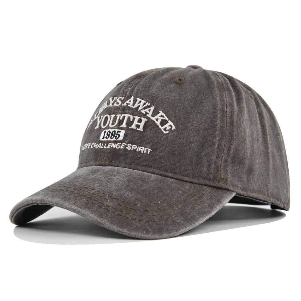 Hat Youth Baseball Letter Embroidered Retro Duck Tongue Hat Washed Old Hat Sun