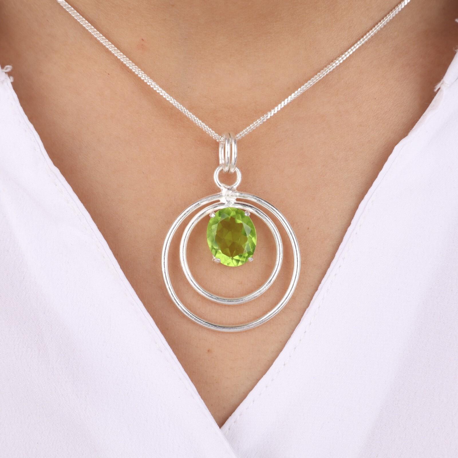 

Хризолит Драгоценный Камень 925 Стерлинговое Серебро Ручной Работы Подвеска 1.65 Для Подарка на День Рождения PP-61-3