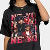 Vintage Washed Black Ne-Yo Graphic T-Shirt Retro R&B Singer Portrait Print Casual Streetwear Short Sleeve Tee